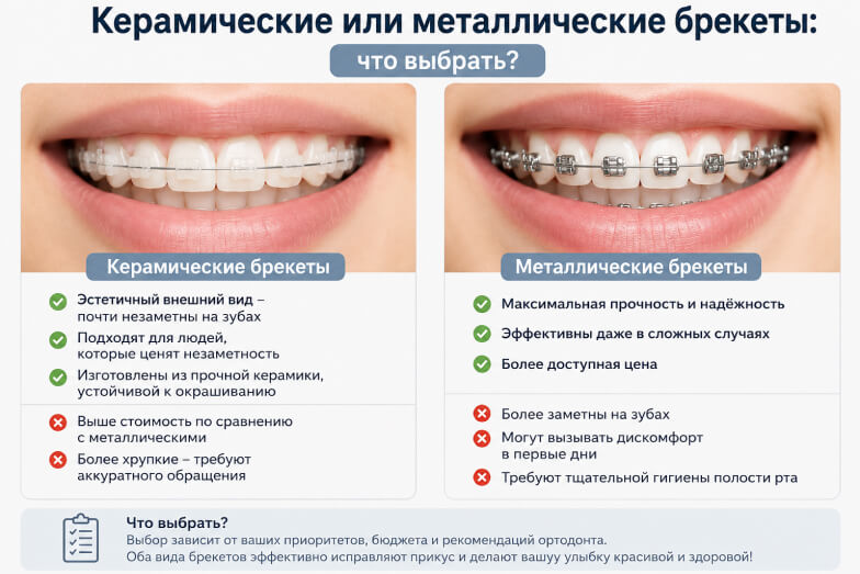 керамические и металлические брекеты 