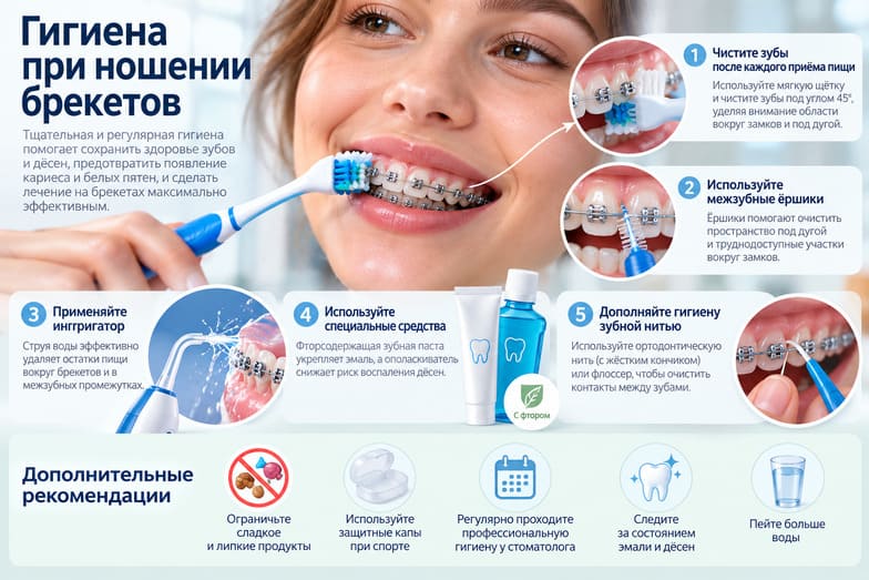 Белые пятна после брекетов: почему появляются и как восстановить эмаль